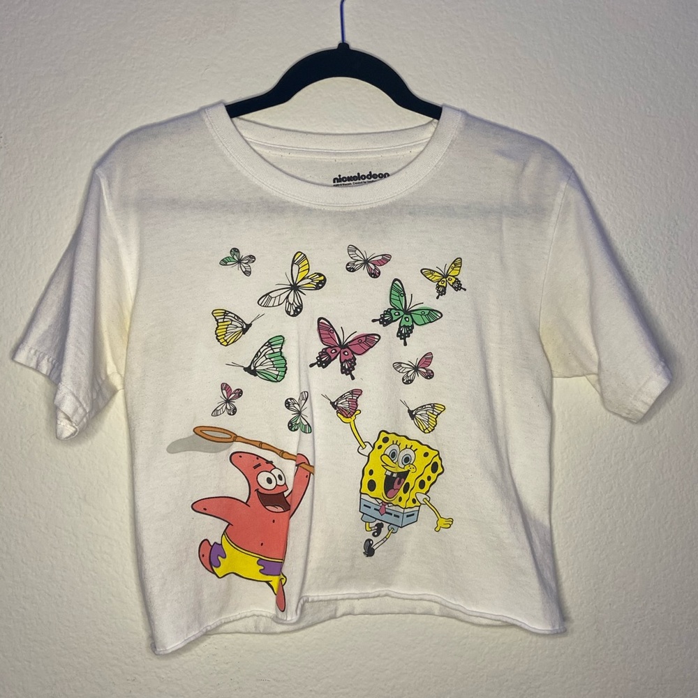 Sponge bob cropped shirt